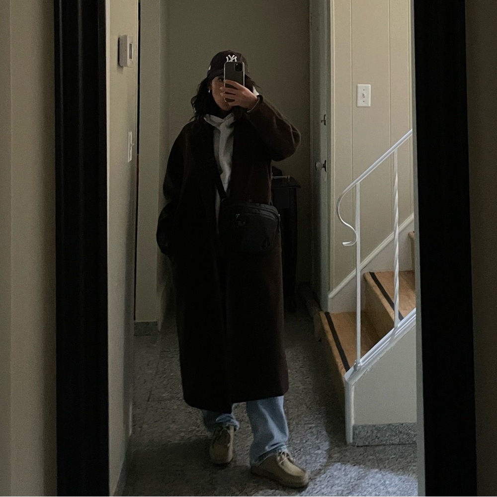 Aritzia Dark Brown Pea Coat